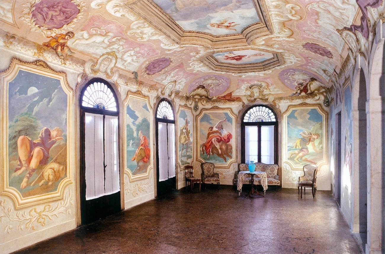 Veduta del salone centrale della foresteria - Villa Alessandri, Mira